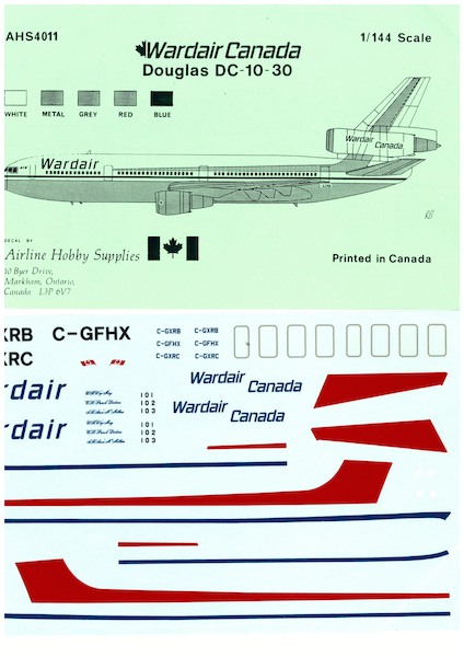 DC10-30 (Wardair)  AHS4011