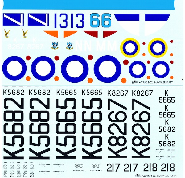 Hawker Fury MK1 Decal and white metal upgrade set (RAF Training)  ac32016c