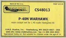 Curtiss P40N Warhawk resin Cockpit set (Hasegawa)  CS48013