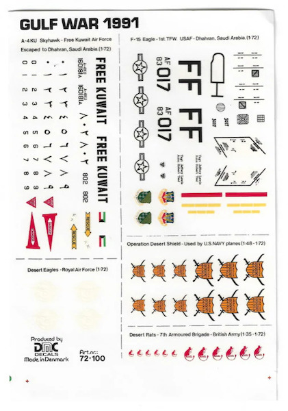 Gulf War 1991 (A4KU operating from Dahran, F15C 1st TFW)  72100