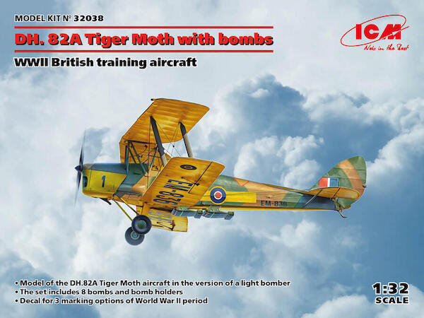 De Havilland DH82A Tiger Moth with bombs  32038