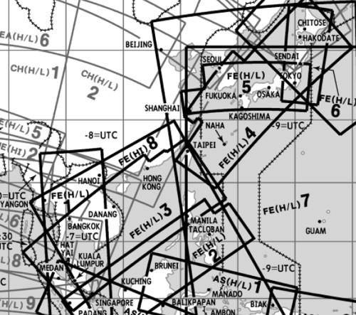 High and Low Altitude Enroute Chart Far East FE(H/L)3/4 (for non-professional use only)  