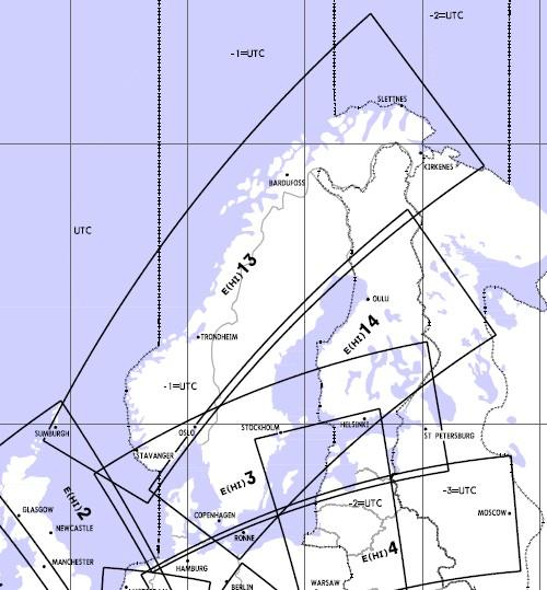 High Altitude Enroute Chart Europe HI 13/14: Scandinavia  (for non-professional use only)  ZEUH1341