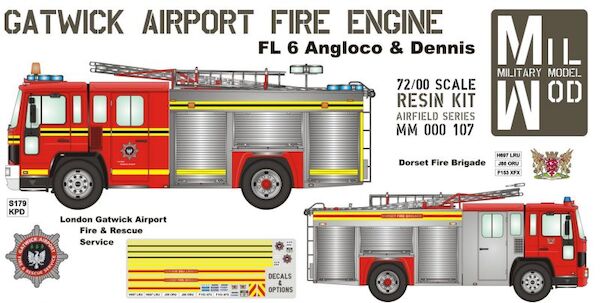 Gatwick Airport Fire Engine Angloco - Dennis on Volvo FL614   MM000-107