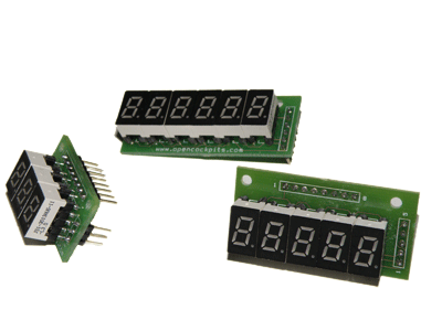 7 seg. digits assembled (5 digits) in the PCB with sockets. Colour: white  2TD5