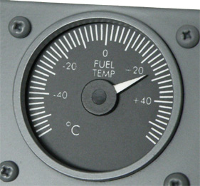 B737 Fuel temperature gauge, with servo motor.  GAUOVH2