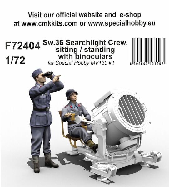 Sw.36 Searchlight Crew, sitting / standing with binoculars  F72404