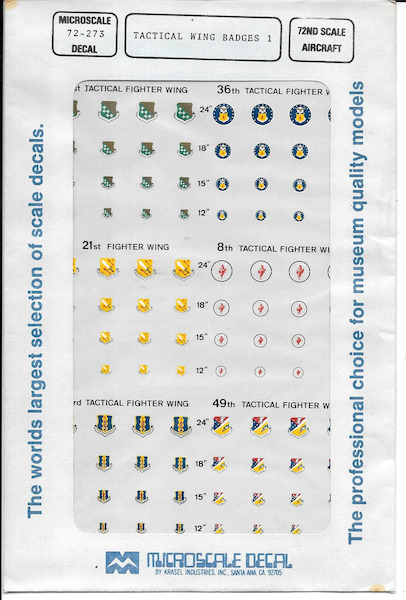 72-273 Tactical Wing Badges #1 (1,36,21,8,33 & 49TFW)  72-273